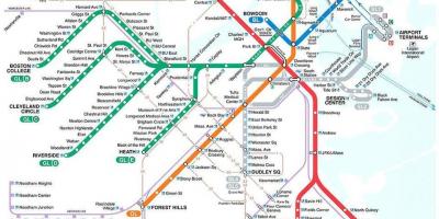 MBTA Бостон газрын зураг