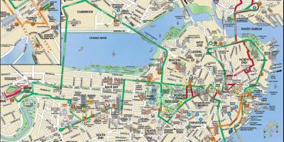 Бостон дээр хоп хоп унтраах троллейбус, аялал жуулчлалын газрын зураг