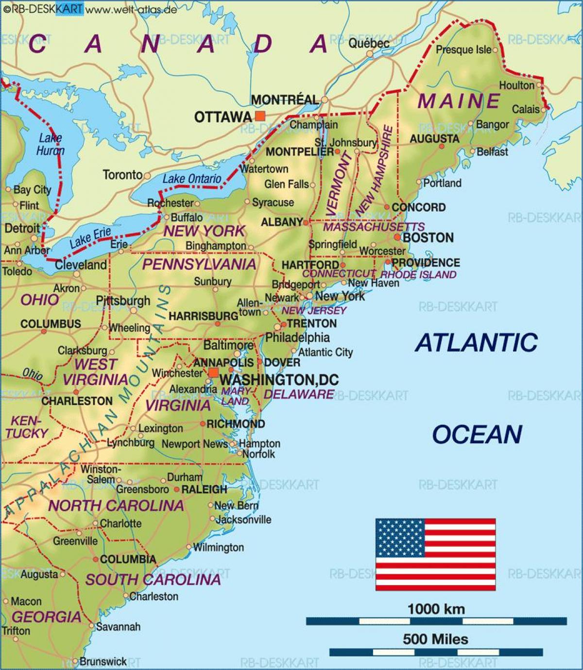 Бостон ану-ын газрын зураг