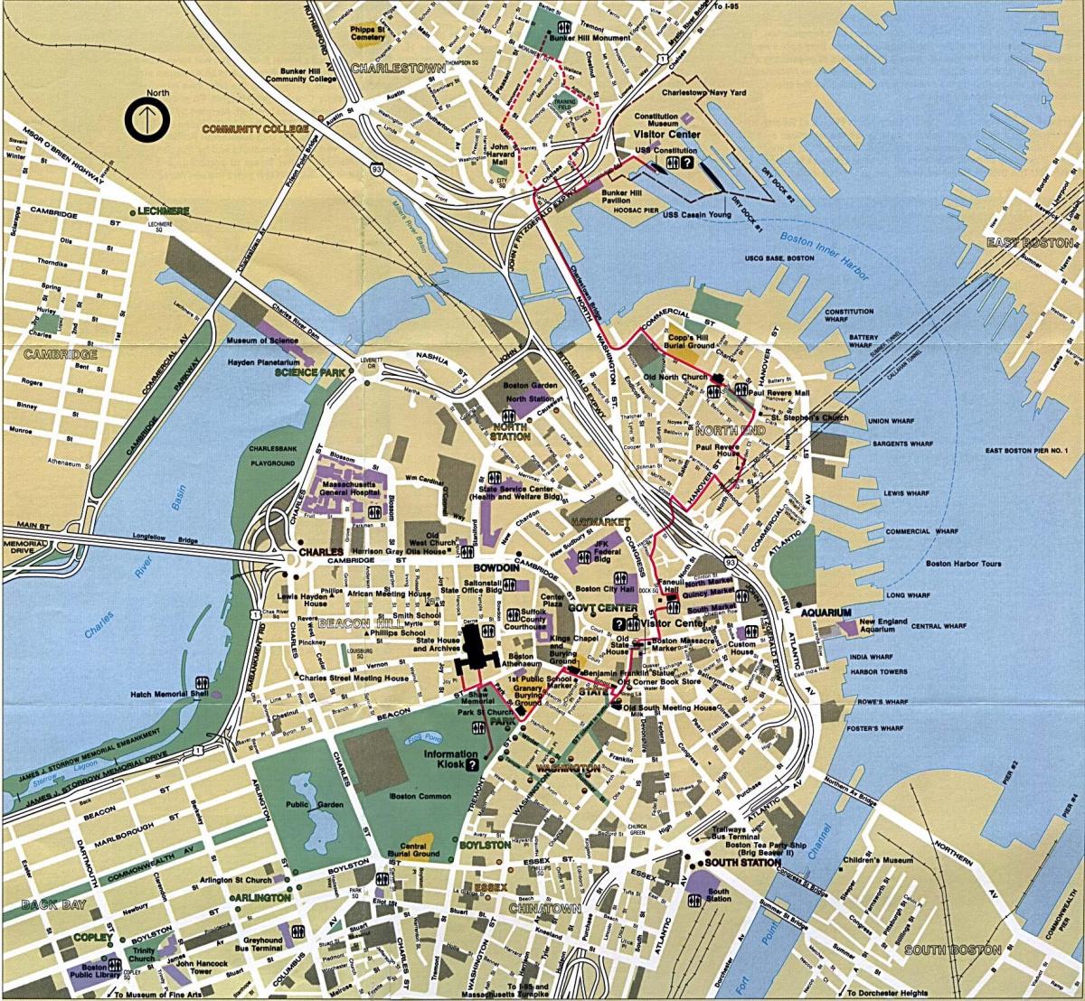 Бостон хотын газрын зураг
