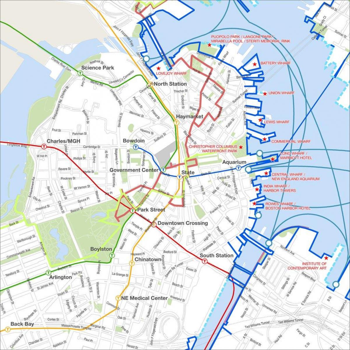 Бостон алхах аялал жуулчлалын газрын зураг