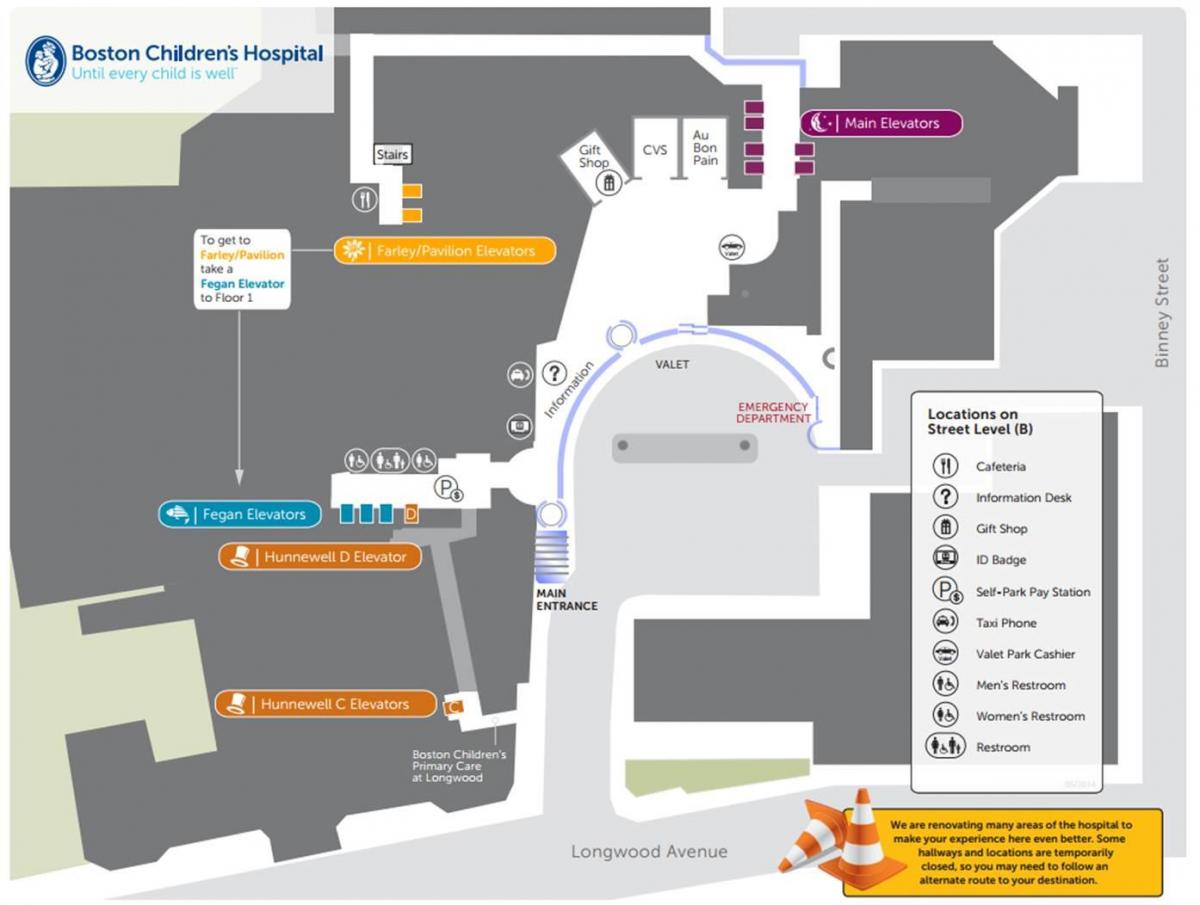 Хүүхдийн Эмнэлэг Бостон газрын зураг