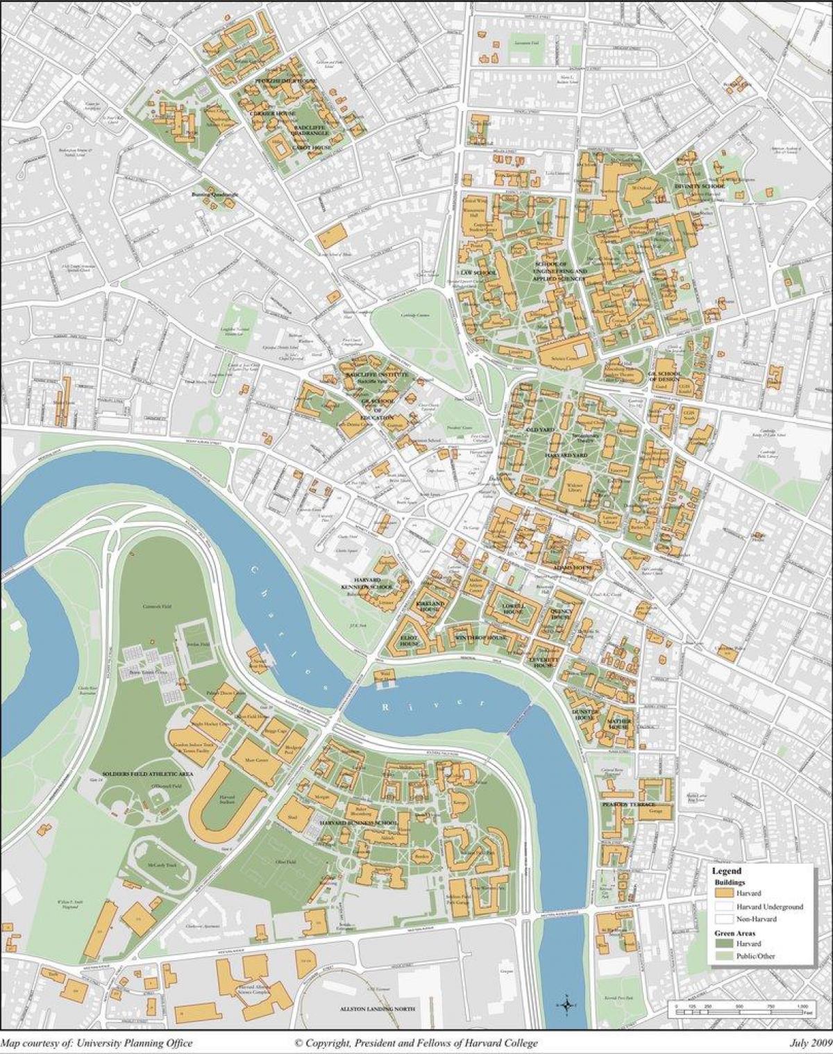 Харвардын их сургуулийн оюутны хотхоны газрын зураг
