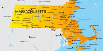 Massachuset газрын зураг